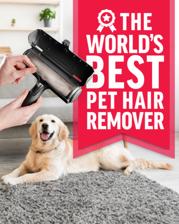 Chom Chom Pet Hair Remover Roller – Reusable Lint Roller for Dog & Cat Hair on Couch, Carpet, Furniture, Clothes & Bed – Easy Fur Cleaner Tool (White)