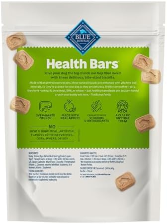 Blue Buffalo Mini Dog Treats with Apple & Yogurt – Crunchy Oven-Baked Biscuits, Natural Ingredients, 16 oz Bag