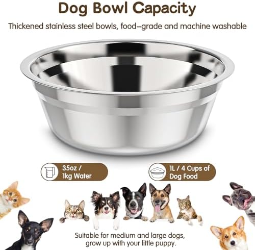 XIAZ Elevated Dog Bowls Large Breed Raised Dogs Bowl Stand Large/Medium Sized Dog 1L Food Water Bowl Stands 5 Heights Adjustable 9/11/12/14in Black Pet Feeder Dish Station