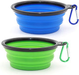 Collapsible Silicone Dog Bowl with Water Bottle – 2-in-1 Portable Pet Feeder for Dogs & Cats, Travel Food and Water Dispenser with Clip