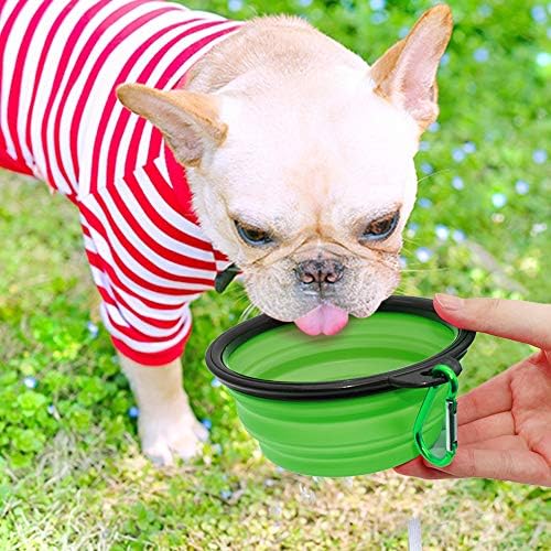 Collapsible Silicone Dog Bowl with Water Bottle – 2-in-1 Portable Pet Feeder for Dogs & Cats, Travel Food and Water Dispenser with Clip