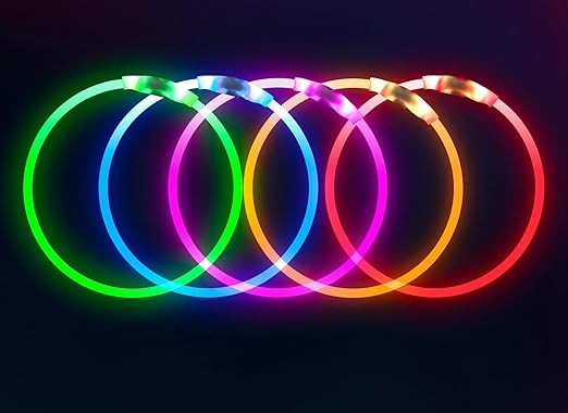 Led Dog Collar, BSEEN USB Rechargeable Flash Dog Necklace Light, Pet Safety Collar Makes Your Beloved Dogs Be Seen at Night for Small Medium Large Dogs