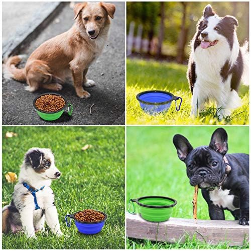 Collapsible Silicone Dog Bowl with Water Bottle – 2-in-1 Portable Pet Feeder for Dogs & Cats, Travel Food and Water Dispenser with Clip