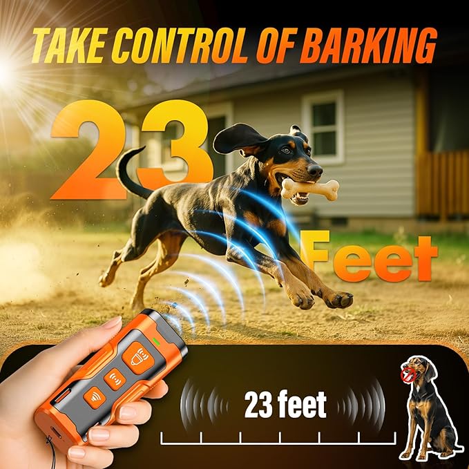 Ultrasonic Dog Bark Control Device – 3-Head Deterrent with LED Flashlight