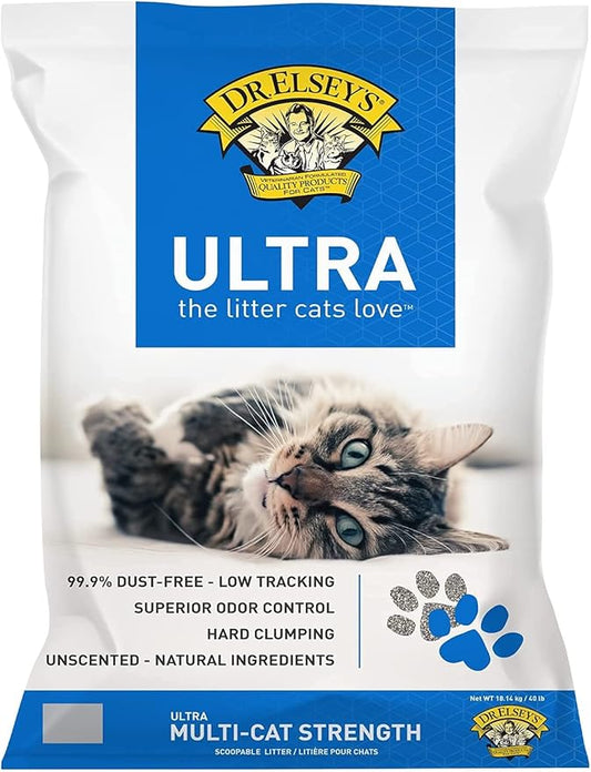 Dr. Elsey's Ultra Clumping Cat Litter, Unscented, Low Dust, 18 lb Bag