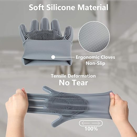Pet Grooming Glove – Gentle Bath Brush & Massage Mitt for Dogs, Cats, Rabbits & Horses – Deshedding 5-Finger Design