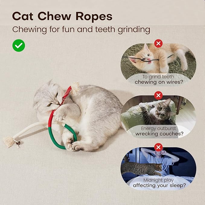 Potaroma Cat Chew Toys with Catnip – 1-Pack Rope Toys for Kittens and Cats, Safe for Teeth Cleaning and Indoor Play, 19.5 Inch
