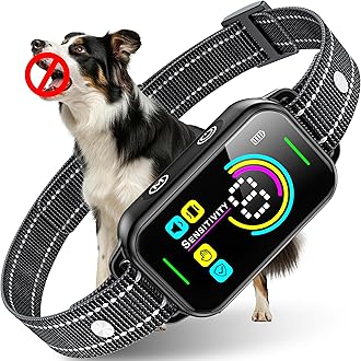 Rechargeable Dog Bark Collar for Small, Medium, and Large Dogs – Smart No-Bark Training Collar with Beep and Vibration, 5 Sensitivity Levels (Black)