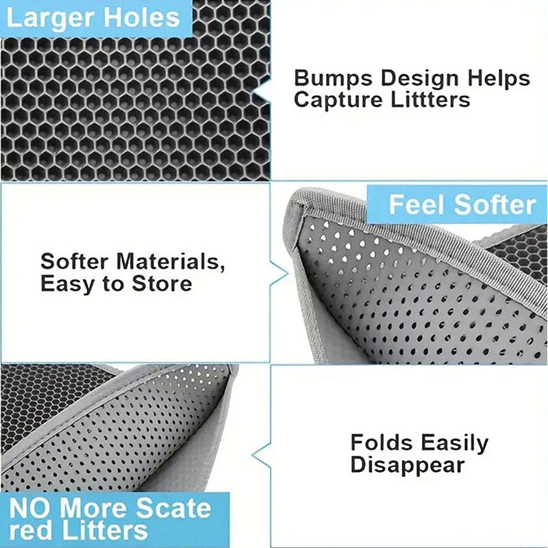 Waterproof Cat Litter Mat – Double Layer Trapping Pad for Easy Clean Up, Perfect for Litter Boxes and Mess-Free Floors