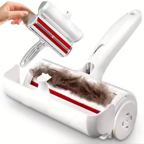Chom Chom Pet Hair Remover Roller – Reusable Lint Roller for Dog & Cat Hair on Couch, Carpet, Furniture, Clothes & Bed – Easy Fur Cleaner Tool (White)