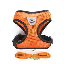Adjustable Cat and Small Dog Harness with Leash – Soft Mesh Vest with Reflective Strips – Breathable and Comfortable Pet Walking Set