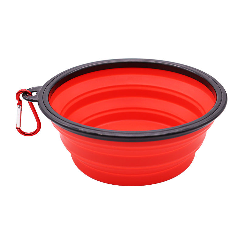 Collapsible Silicone Dog Bowl with Water Bottle – 2-in-1 Portable Pet Feeder for Dogs & Cats, Travel Food and Water Dispenser with Clip