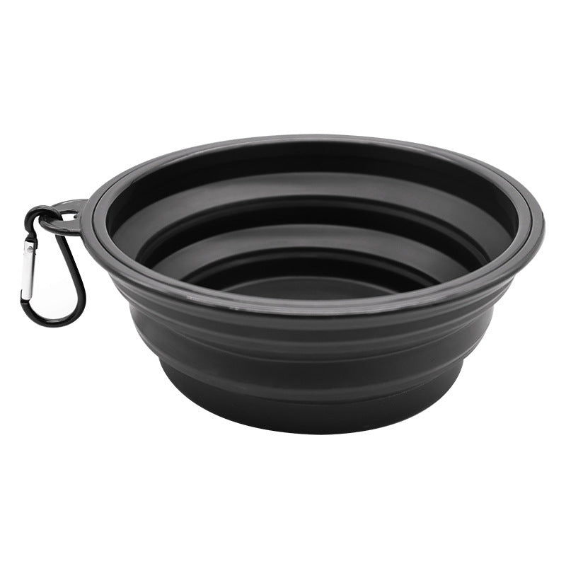 Collapsible Silicone Dog Bowl with Water Bottle – 2-in-1 Portable Pet Feeder for Dogs & Cats, Travel Food and Water Dispenser with Clip