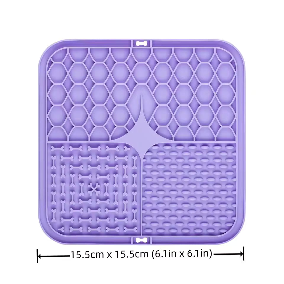LUKITO Lick Mat for Dogs & Cats, with Suction Cups – Anxiety Relief & Boredom Buster, Slow Feeder Treat Mat for Peanut Butter, Bathing & Grooming Aid