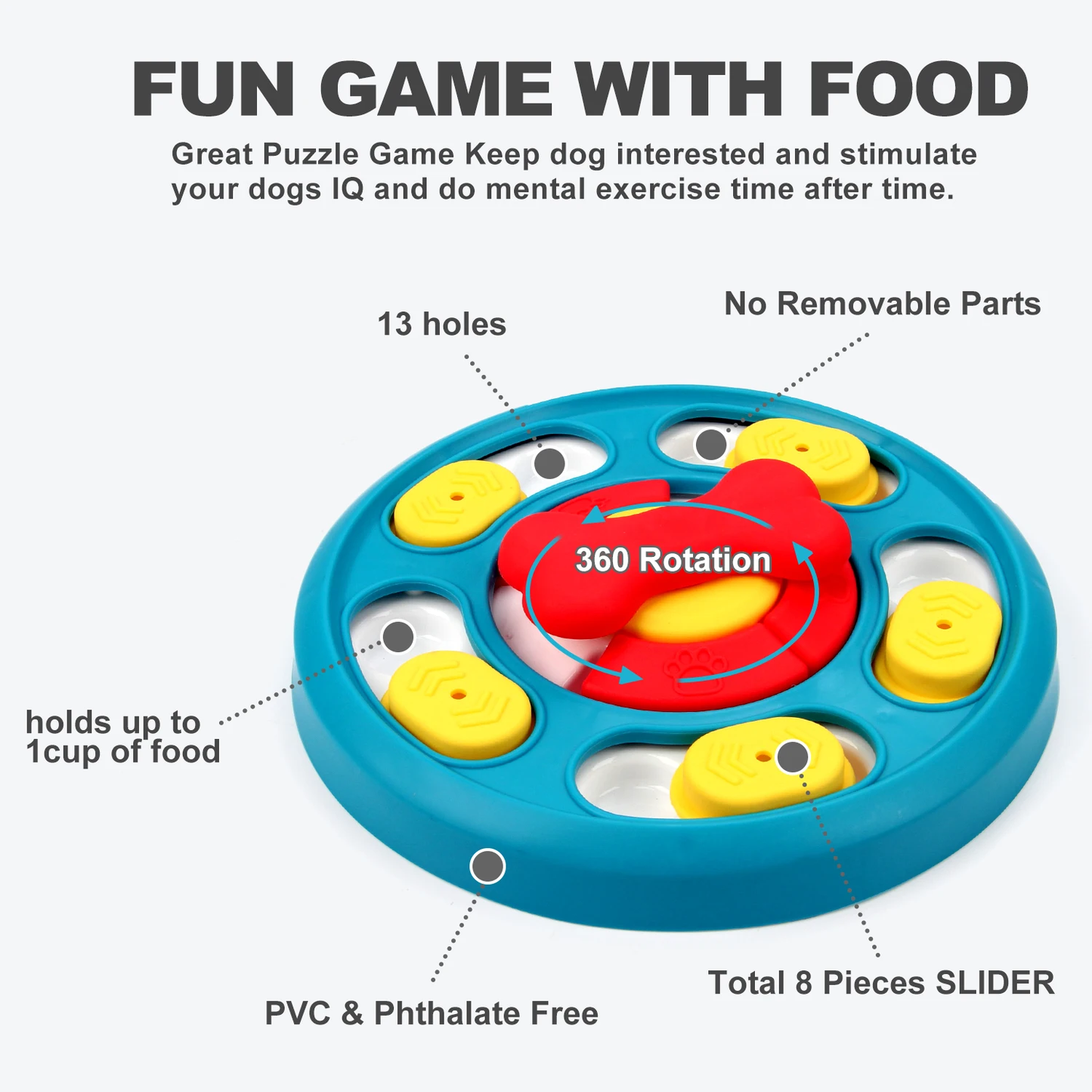 Interactive Dog Puzzle Toy & Slow Feeder for Puppies – Fun Food Dispenser Plate to Reduce Choking and Boost IQ