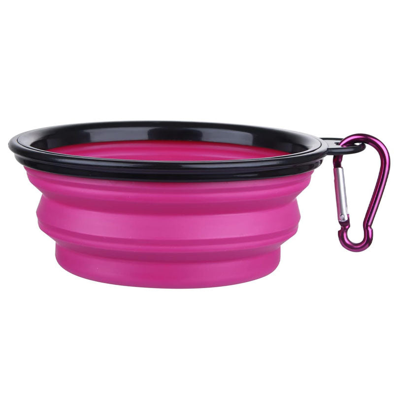 Collapsible Silicone Dog Bowl with Water Bottle – 2-in-1 Portable Pet Feeder for Dogs & Cats, Travel Food and Water Dispenser with Clip
