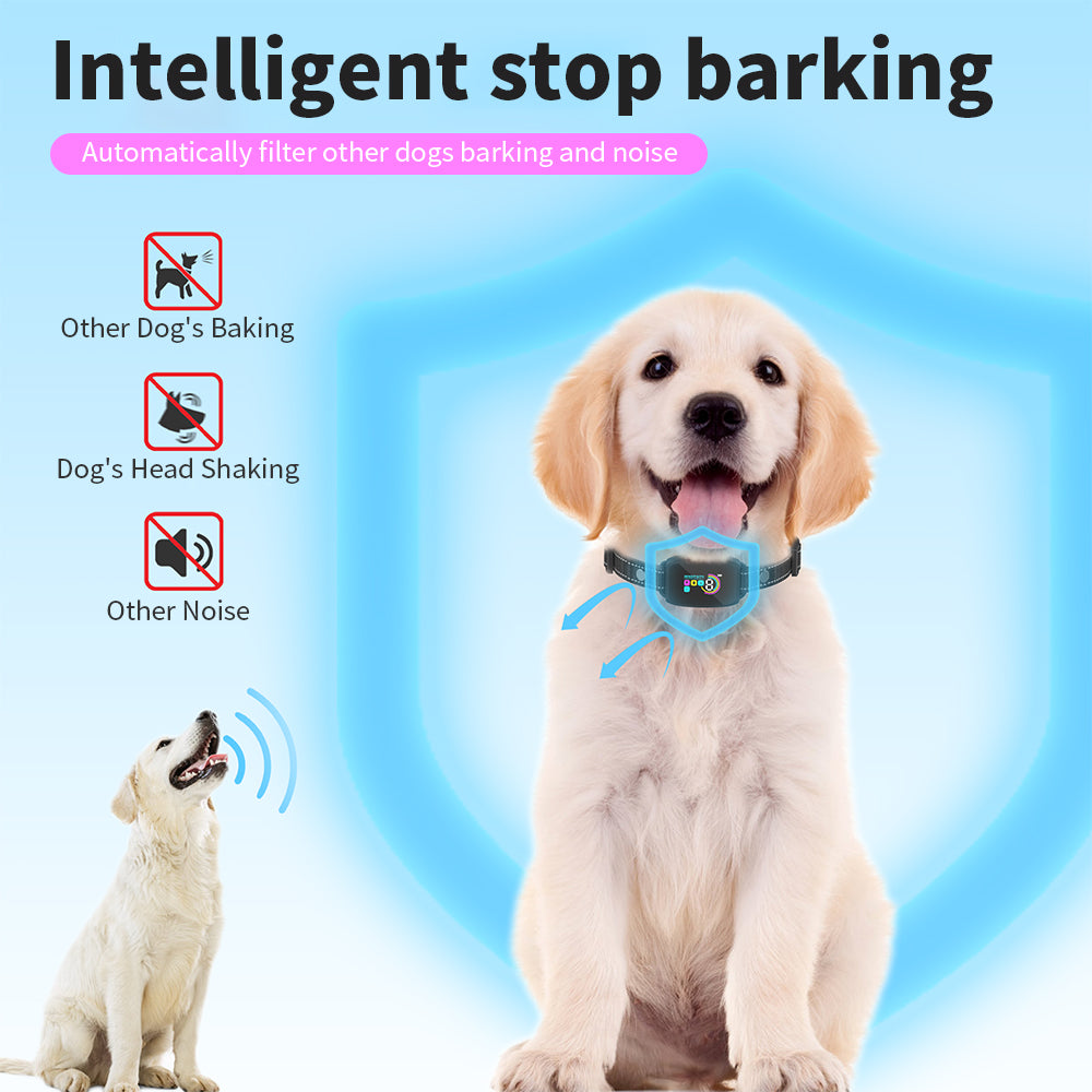 Rechargeable Dog Bark Collar for Small, Medium, and Large Dogs – Smart No-Bark Training Collar with Beep and Vibration, 5 Sensitivity Levels (Black)