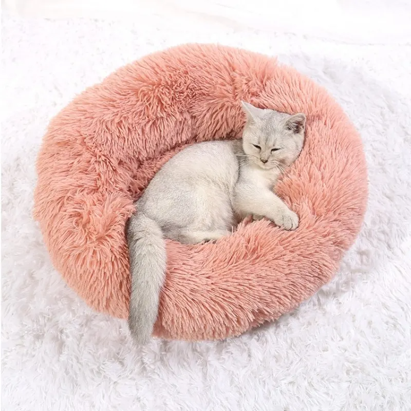 Super Soft Pet DOG Cat Bed Plush Full Size Washable Calm Bed Donut Bed Comfortable Sleeping Artifact Suitable For All Kinds Of Cats AND DOG