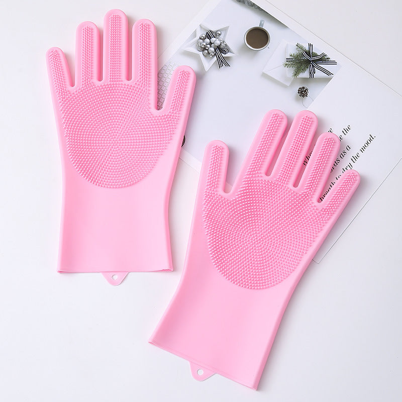 Pet Grooming Glove – Gentle Bath Brush & Massage Mitt for Dogs, Cats, Rabbits & Horses – Deshedding 5-Finger Design