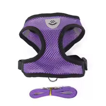 Adjustable Cat and Small Dog Harness with Leash – Soft Mesh Vest with Reflective Strips – Breathable and Comfortable Pet Walking Set
