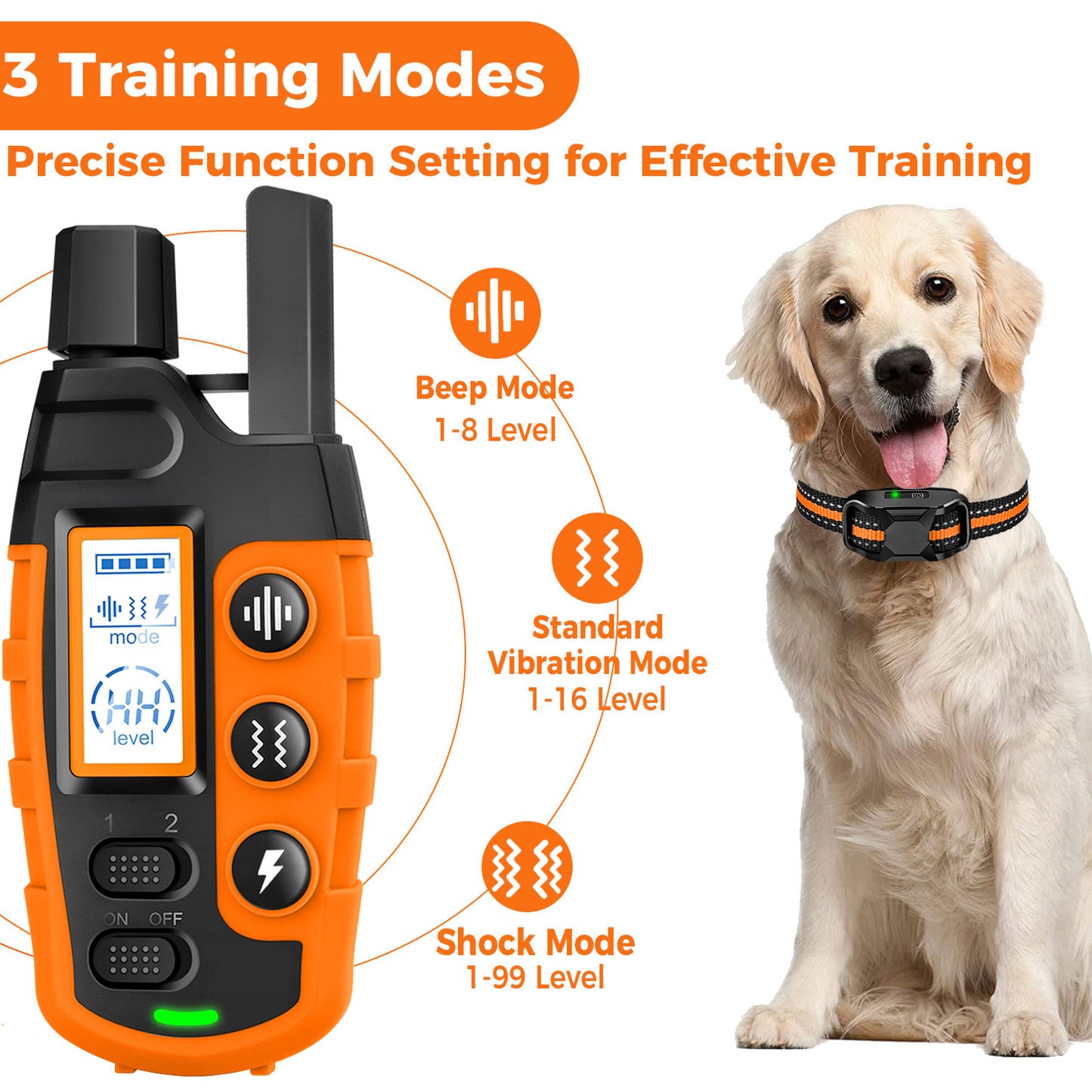 Waterproof Dog Training Collar with Remote – 3300Ft Range, Shock & Vibration for Small, Medium & Large Dogs (5–120 lbs)