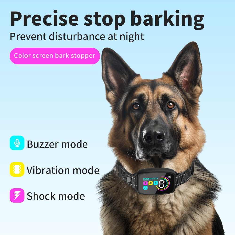 Rechargeable Dog Bark Collar for Small, Medium, and Large Dogs – Smart No-Bark Training Collar with Beep and Vibration, 5 Sensitivity Levels (Black)