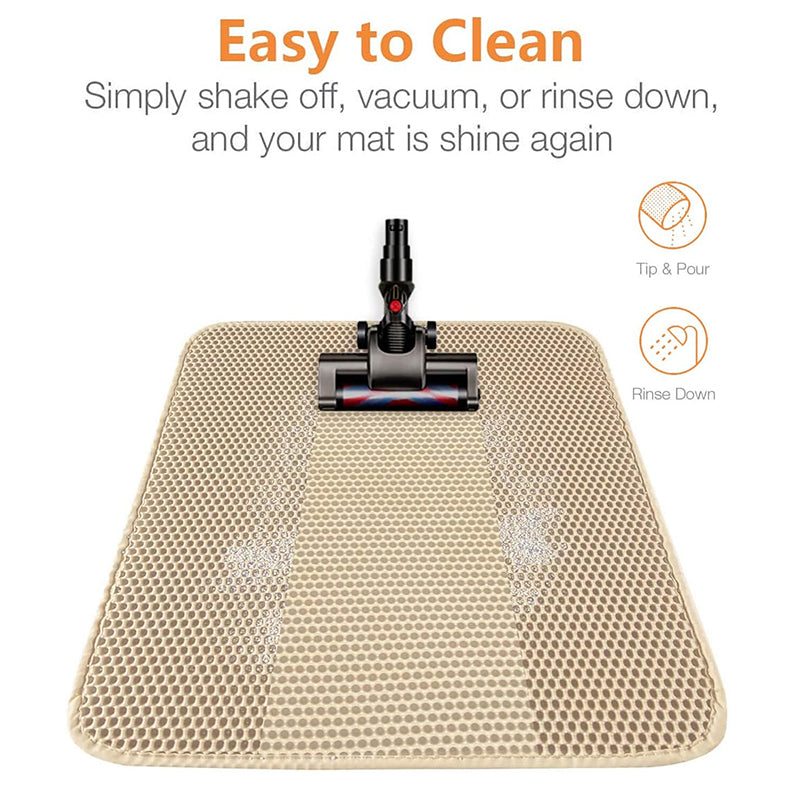 Waterproof Cat Litter Mat – Double Layer Trapping Pad for Easy Clean Up, Perfect for Litter Boxes and Mess-Free Floors