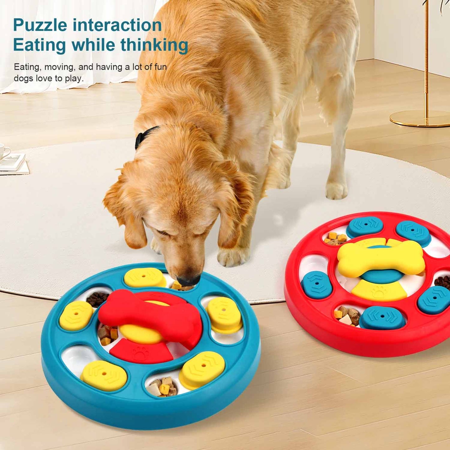 Interactive Dog Puzzle Toy & Slow Feeder for Puppies – Fun Food Dispenser Plate to Reduce Choking and Boost IQ