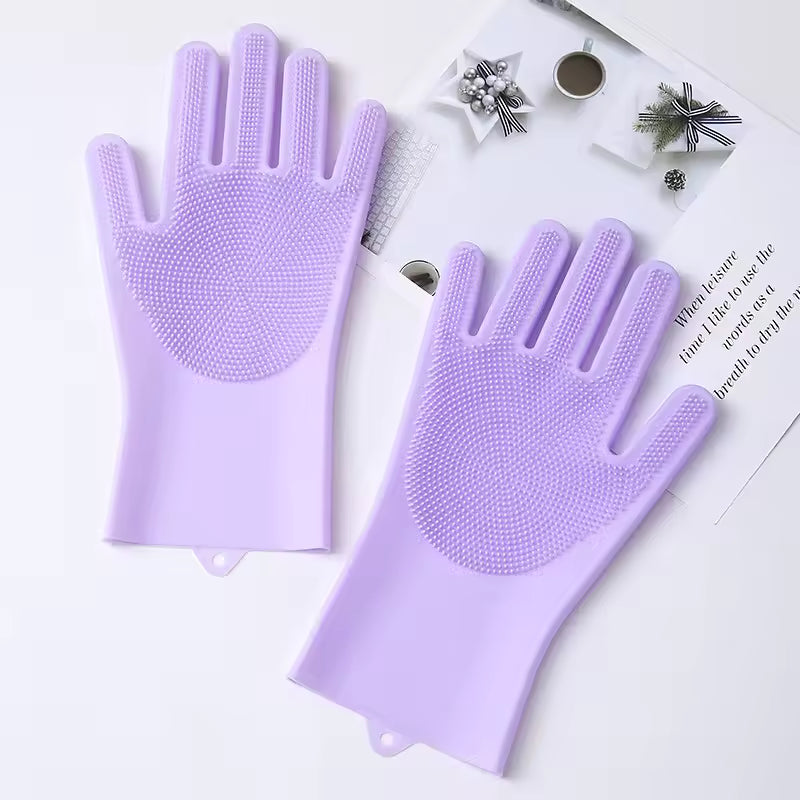 Pet Grooming Glove – Gentle Bath Brush & Massage Mitt for Dogs, Cats, Rabbits & Horses – Deshedding 5-Finger Design