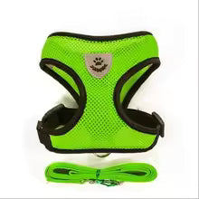 Adjustable Cat and Small Dog Harness with Leash – Soft Mesh Vest with Reflective Strips – Breathable and Comfortable Pet Walking Set