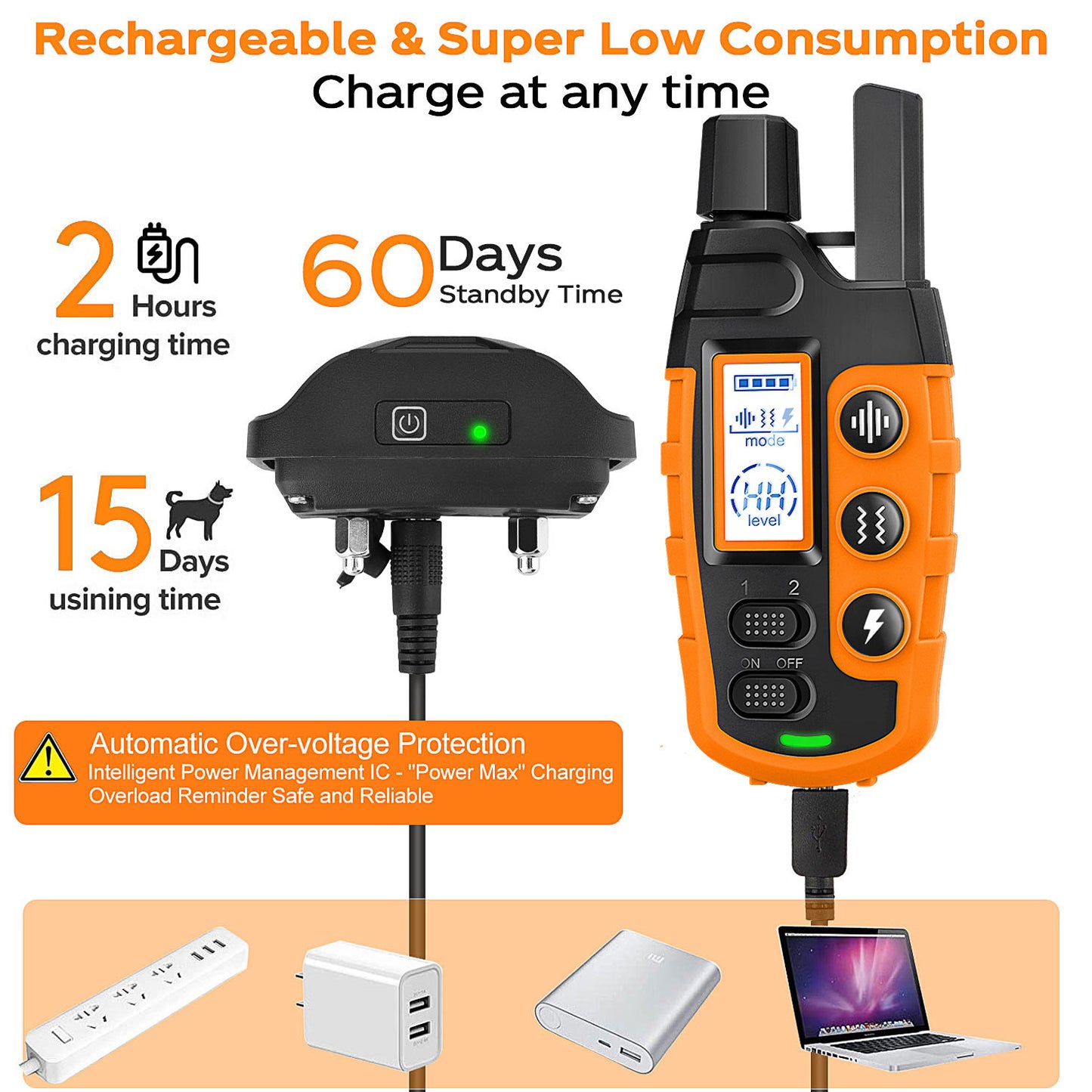 Waterproof Dog Training Collar with Remote – 3300Ft Range, Shock & Vibration for Small, Medium & Large Dogs (5–120 lbs)