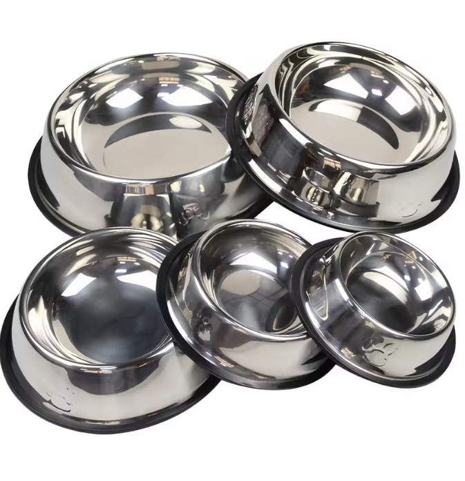Stainless Steel Non-Skid Dog Bowls – 2-Pack Food & Water Set