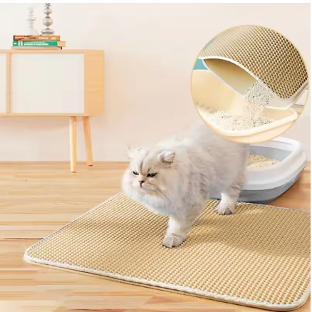 Waterproof Cat Litter Mat – Double Layer Trapping Pad for Easy Clean Up, Perfect for Litter Boxes and Mess-Free Floors