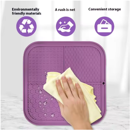 LUKITO Lick Mat for Dogs & Cats, with Suction Cups – Anxiety Relief & Boredom Buster, Slow Feeder Treat Mat for Peanut Butter, Bathing & Grooming Aid