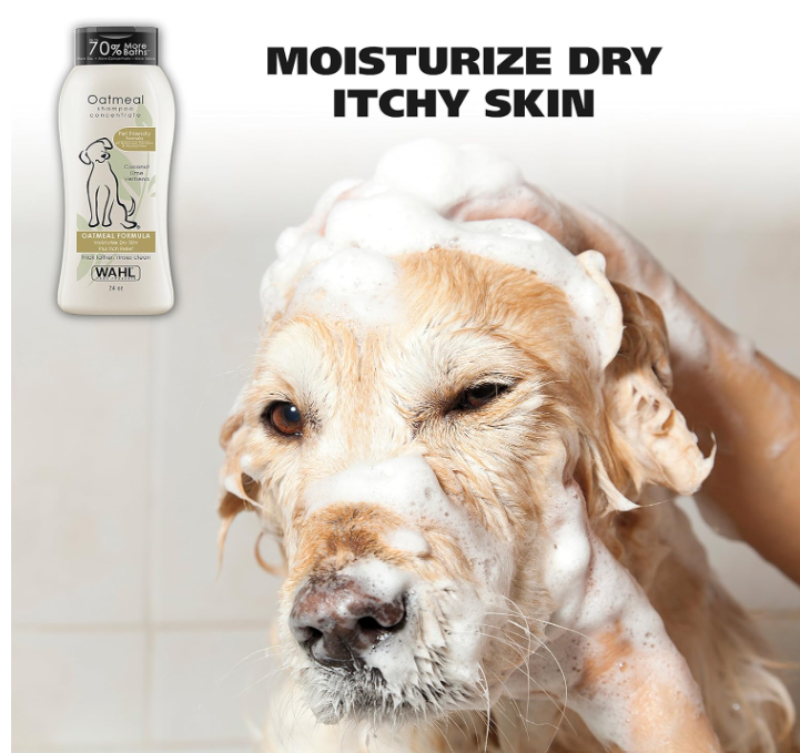 Wahl USA Dog Shampoo for Dry, Itchy Skin – Oatmeal, Coconut & Lime Scent, Gentle and Pet-Safe Formula, 24 oz