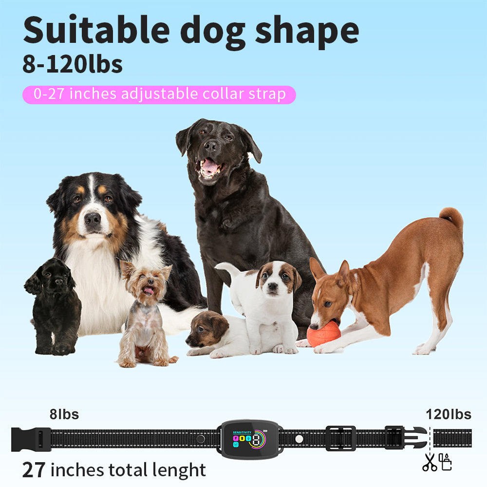 Rechargeable Dog Bark Collar for Small, Medium, and Large Dogs – Smart No-Bark Training Collar with Beep and Vibration, 5 Sensitivity Levels (Black)