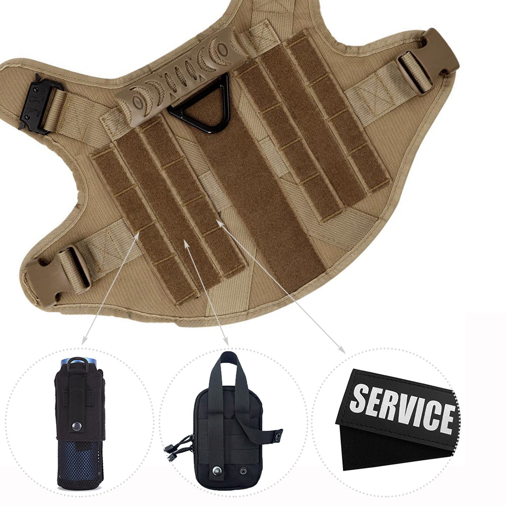 Large Dog Harness and Leash Set with MOLLE Pouches – Training and Walking Vest for German Shepherd, Malinois, and Medium to Large Dogs