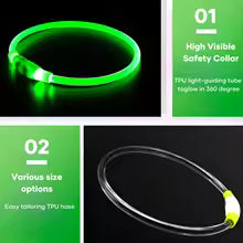 Led Dog Collar, BSEEN USB Rechargeable Flash Dog Necklace Light, Pet Safety Collar Makes Your Beloved Dogs Be Seen at Night for Small Medium Large Dogs