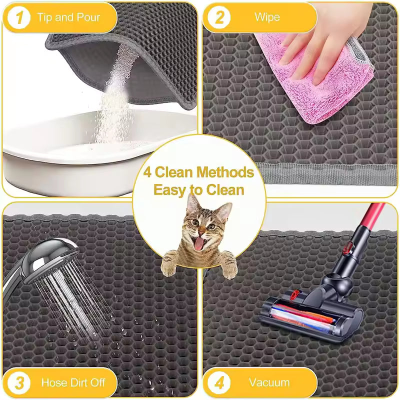Waterproof Cat Litter Mat – Double Layer Trapping Pad for Easy Clean Up, Perfect for Litter Boxes and Mess-Free Floors