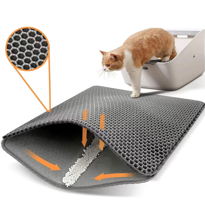 Waterproof Cat Litter Mat – Double Layer Trapping Pad for Easy Clean Up, Perfect for Litter Boxes and Mess-Free Floors