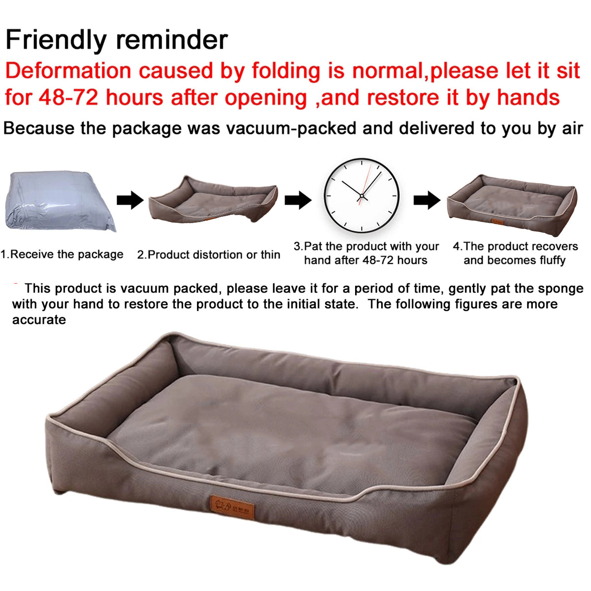 Four-Season Large Dog Bed – Waterproof, Bite-Resistant Pet Sofa Bed for Dogs & Cats, Soft Thick Mattress for Indoor Comfort