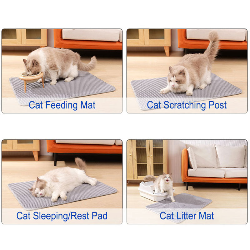 Waterproof Cat Litter Mat – Double Layer Trapping Pad for Easy Clean Up, Perfect for Litter Boxes and Mess-Free Floors