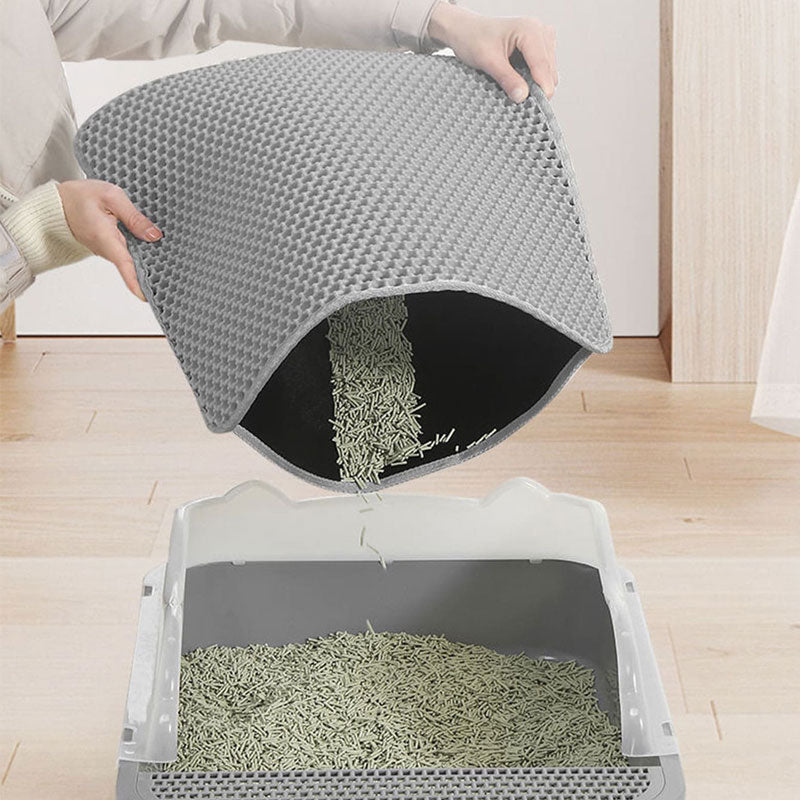 Waterproof Cat Litter Mat – Double Layer Trapping Pad for Easy Clean Up, Perfect for Litter Boxes and Mess-Free Floors