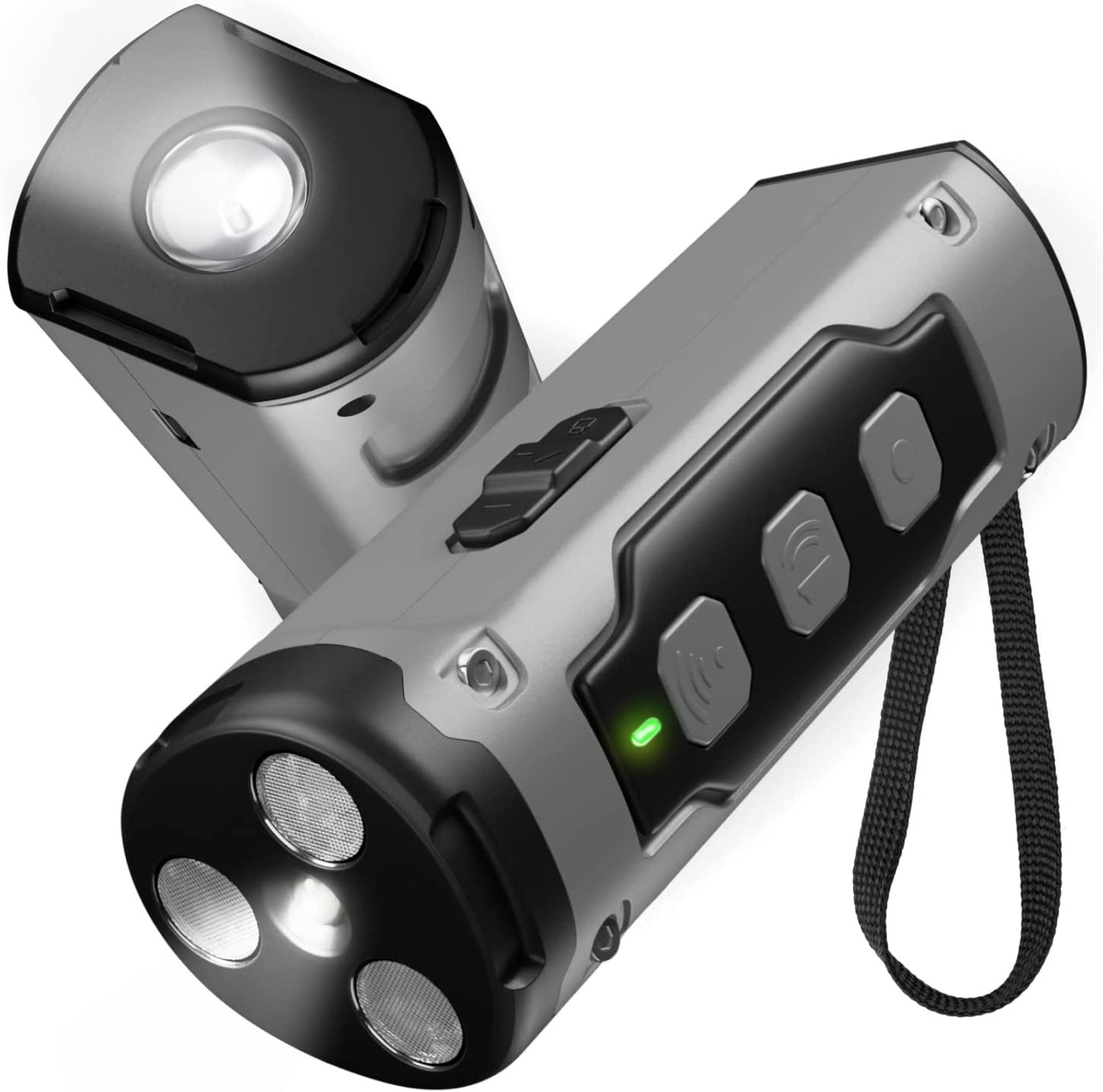 Ultrasonic Dog Bark Control Device – 3-Head Deterrent with LED Flashlight