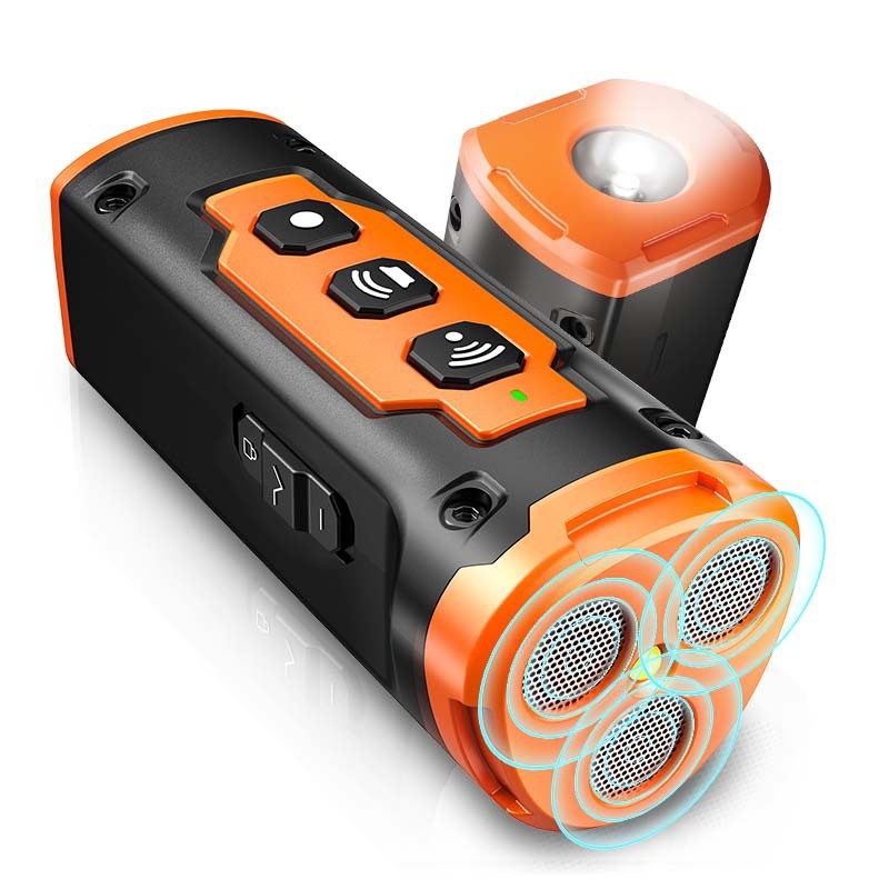 Ultrasonic Dog Bark Control Device – 3-Head Deterrent with LED Flashlight