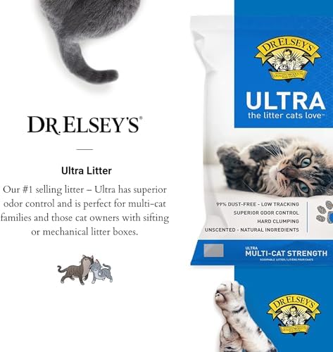 Dr. Elsey's Ultra Clumping Cat Litter, Unscented, Low Dust, 18 lb Bag