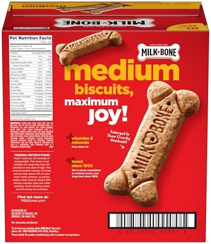 Milk-Bone Dog Treats for Medium Dogs – Original Crunchy Biscuits, 10 lb Bulk Box