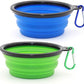 Collapsible Silicone Dog Bowl with Water Bottle – 2-in-1 Portable Pet Feeder for Dogs & Cats, Travel Food and Water Dispenser with Clip