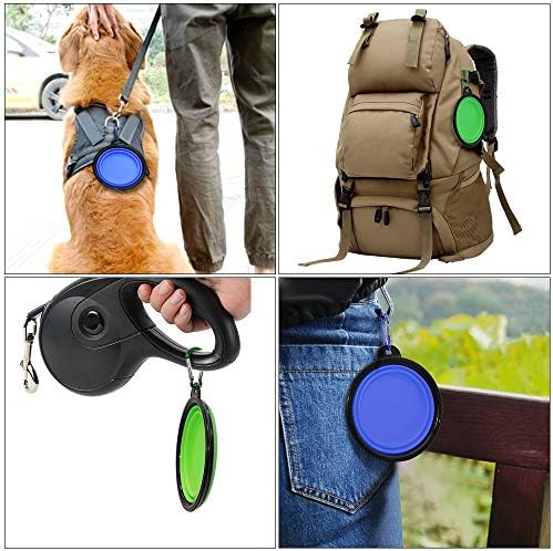 Collapsible Silicone Dog Bowl with Water Bottle – 2-in-1 Portable Pet Feeder for Dogs & Cats, Travel Food and Water Dispenser with Clip