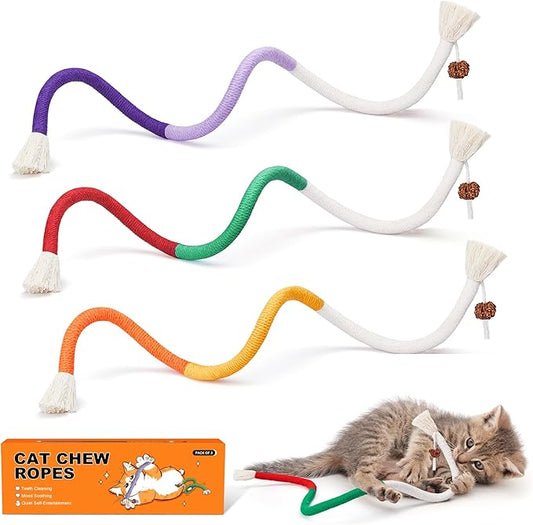 Potaroma Cat Chew Toys with Catnip – 1-Pack Rope Toys for Kittens and Cats, Safe for Teeth Cleaning and Indoor Play, 19.5 Inch